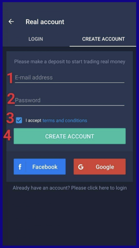 ExpertOption Open Account Through Android App