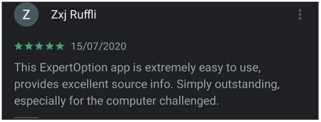 Reviews about ExpertOption from Google Play