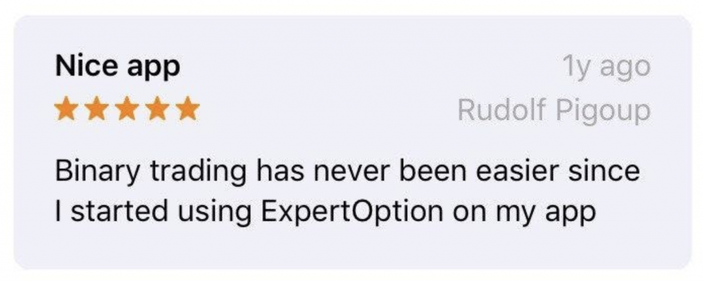 ExpertOption Reviews from iTunes 1