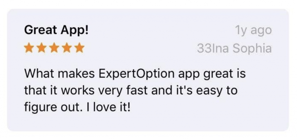 ExpertOption Reviews from iTunes 3