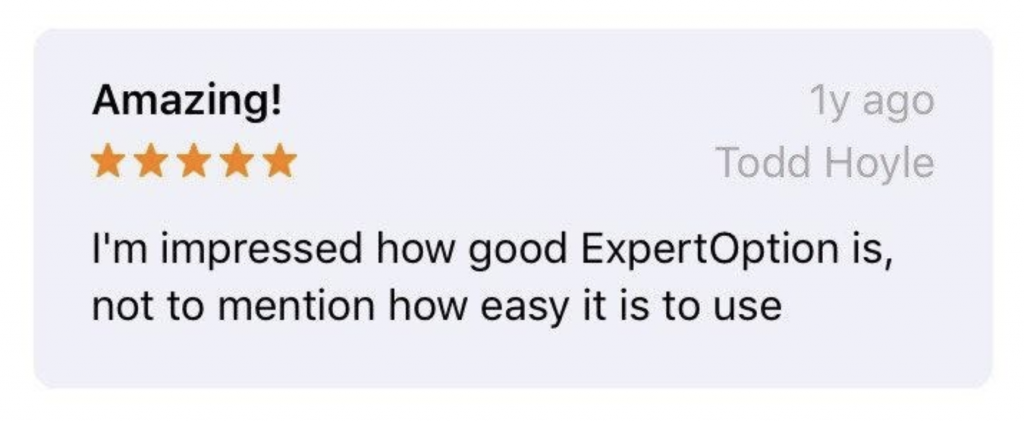 ExpertOption Reviews from iTunes 4