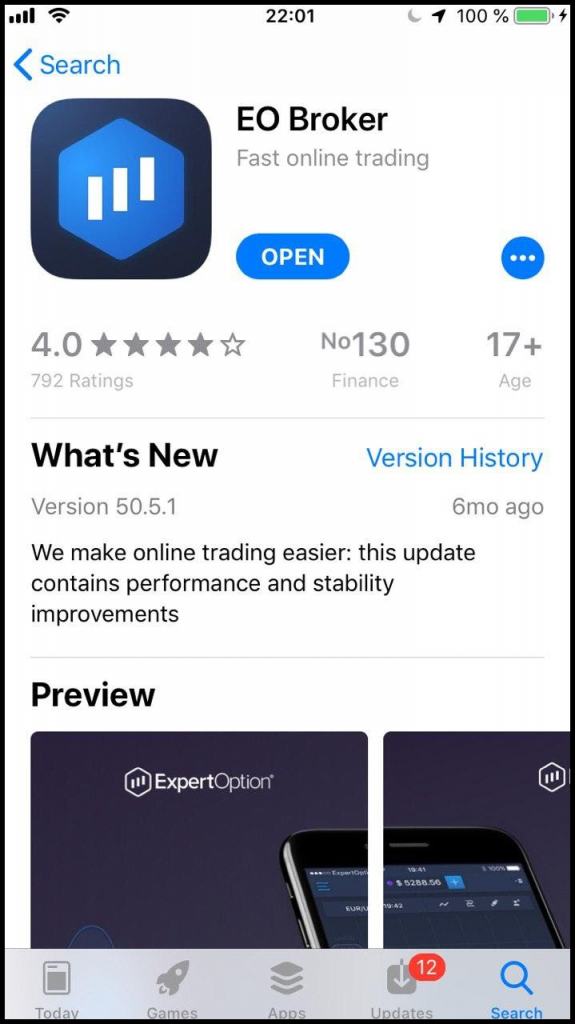 ExpertOption & Eo Broker iOS app
