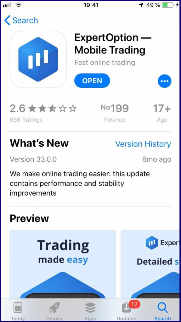 Expert Option iOS App